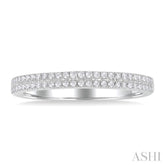 1/5 Ctw Double Row Round Cut Diamond Fashion Ring in 14K White Gold